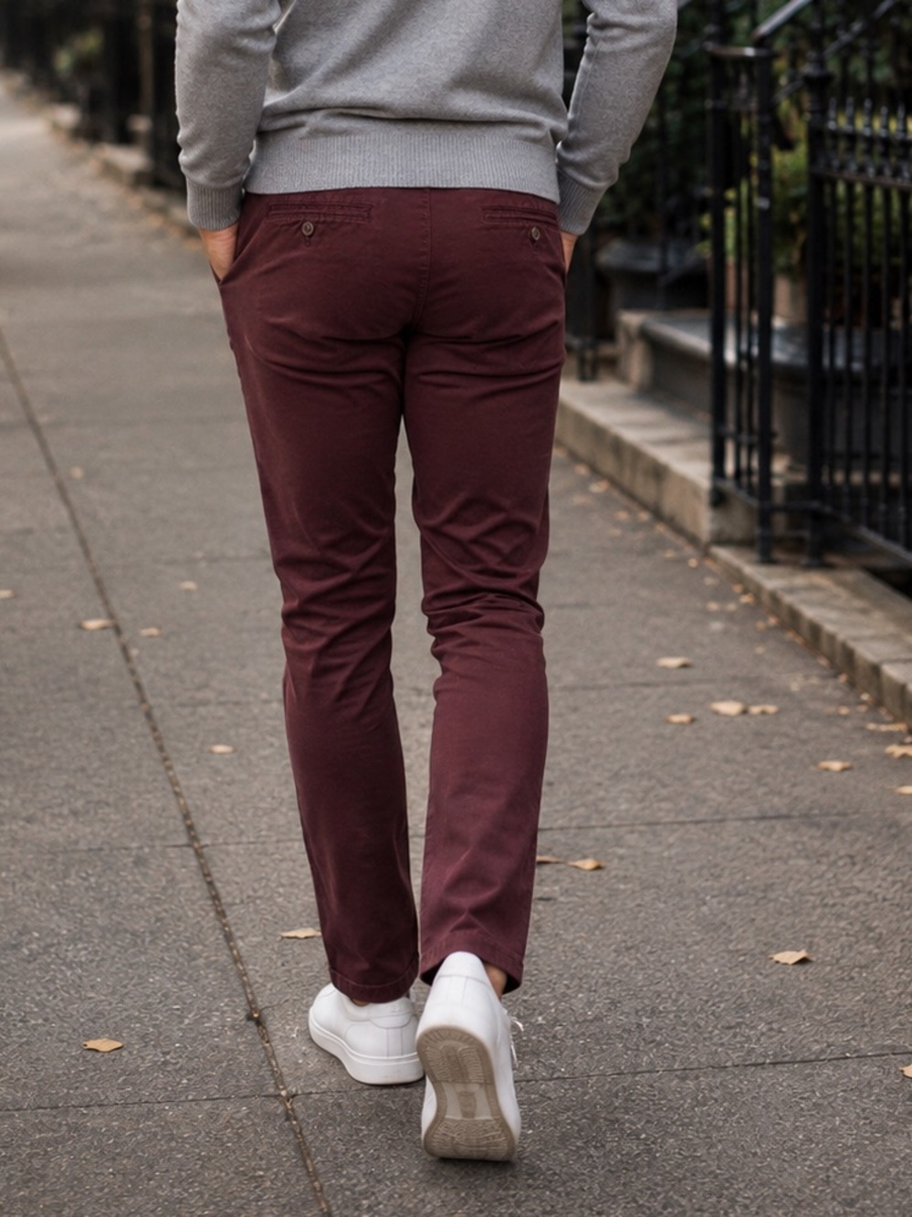 NEW BONOBOS Pants Men 31x30” Chino Slim Straight Burgundy Cotton Stretch Preppy - Picture 4 of 15